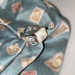 Silver 925 ring with Perl and zirkonium, Size 7